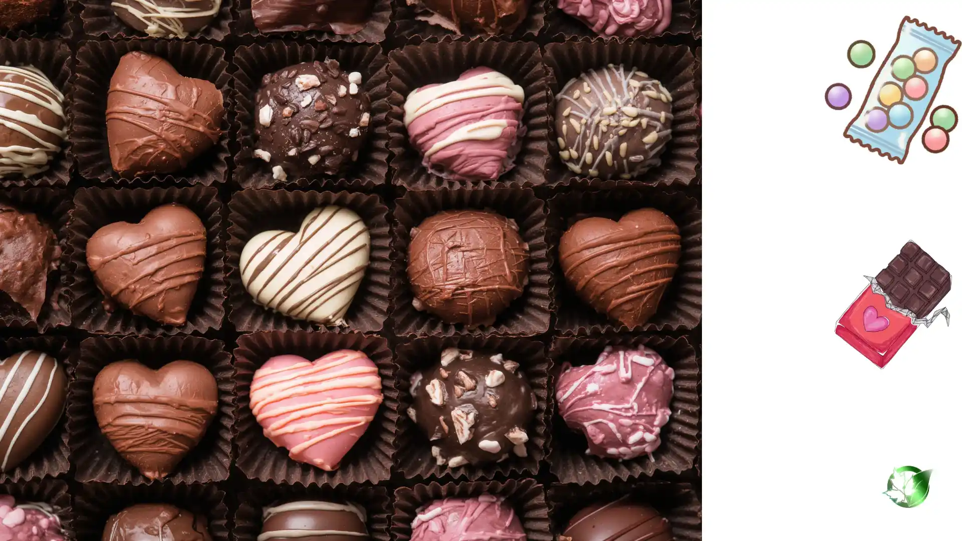 Commercial presentation of Confectionery for wholesale product evaluation and buyer review.