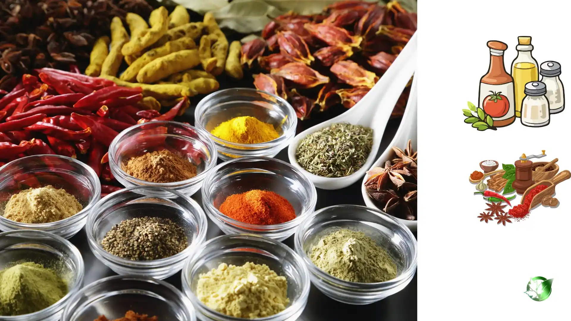 Commercial presentation of Seasonings for wholesale product evaluation and buyer review.