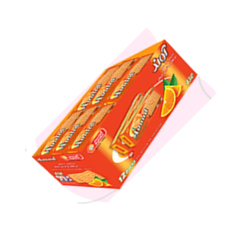 Biscuits with orange flavor and sugar decoration