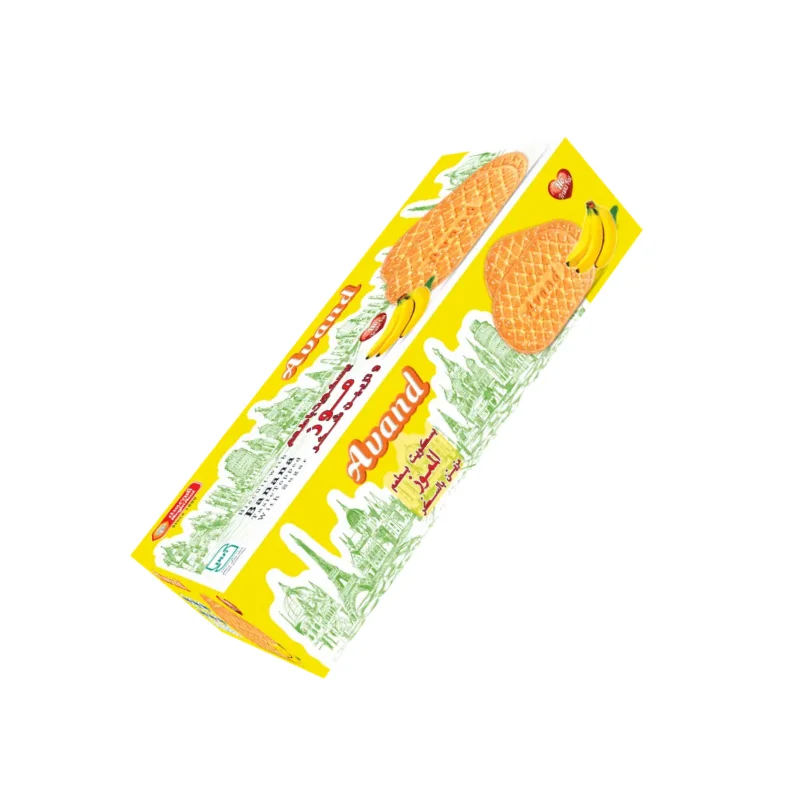 Biscuits with banana flavor and sugar decoration