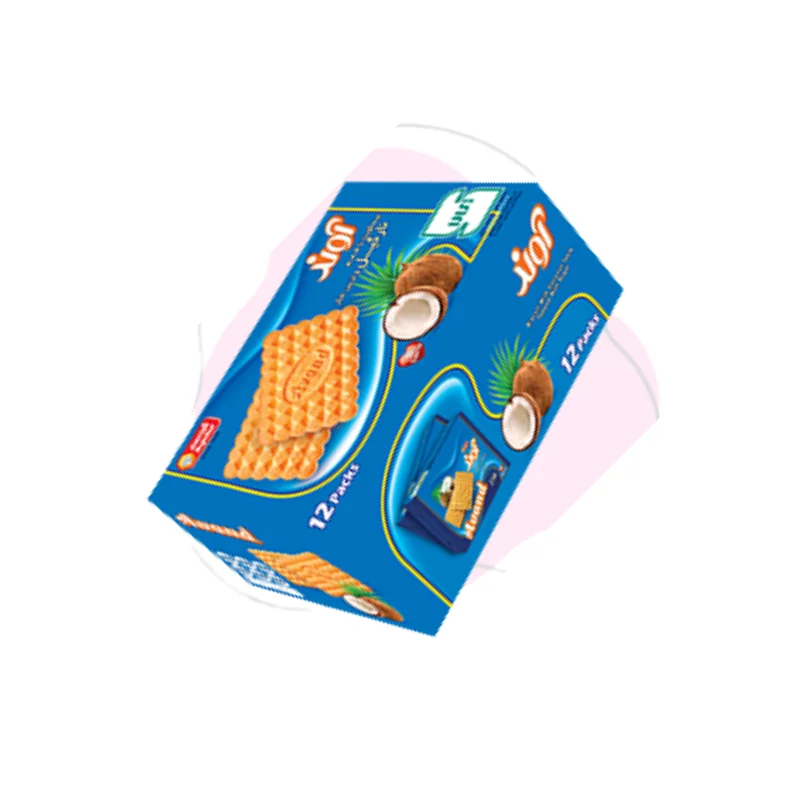 Biscuits with coconut flavor and sugar decoration