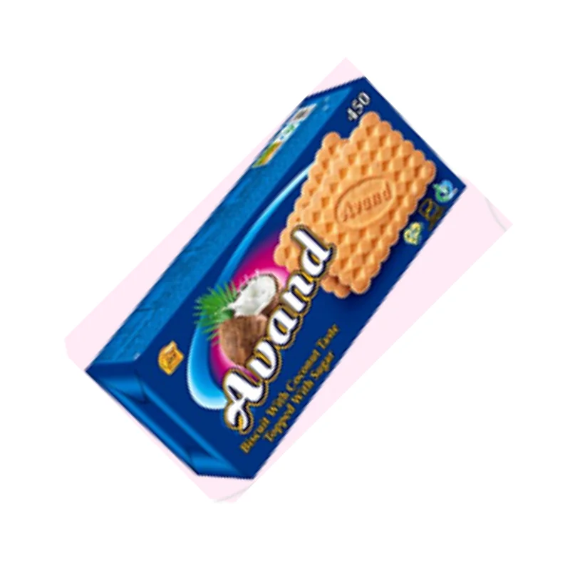 Biscuits with coconut flavor and sugar decoration