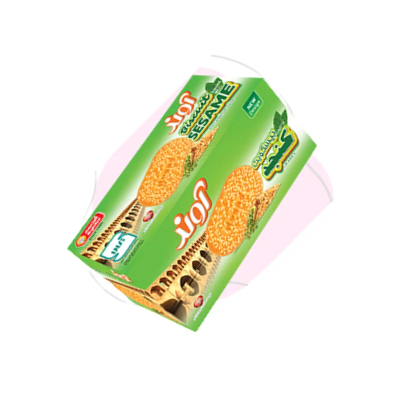 Tongue biscuits with cardamom flavor and sesame decoration