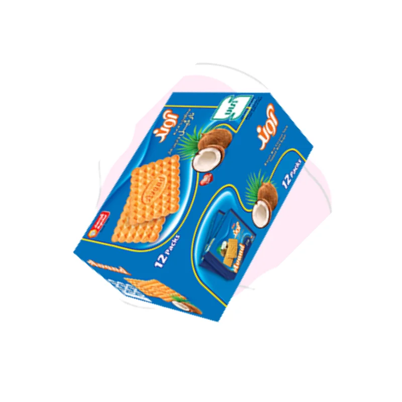 Biscuits with coconut flavor and sugar decoration