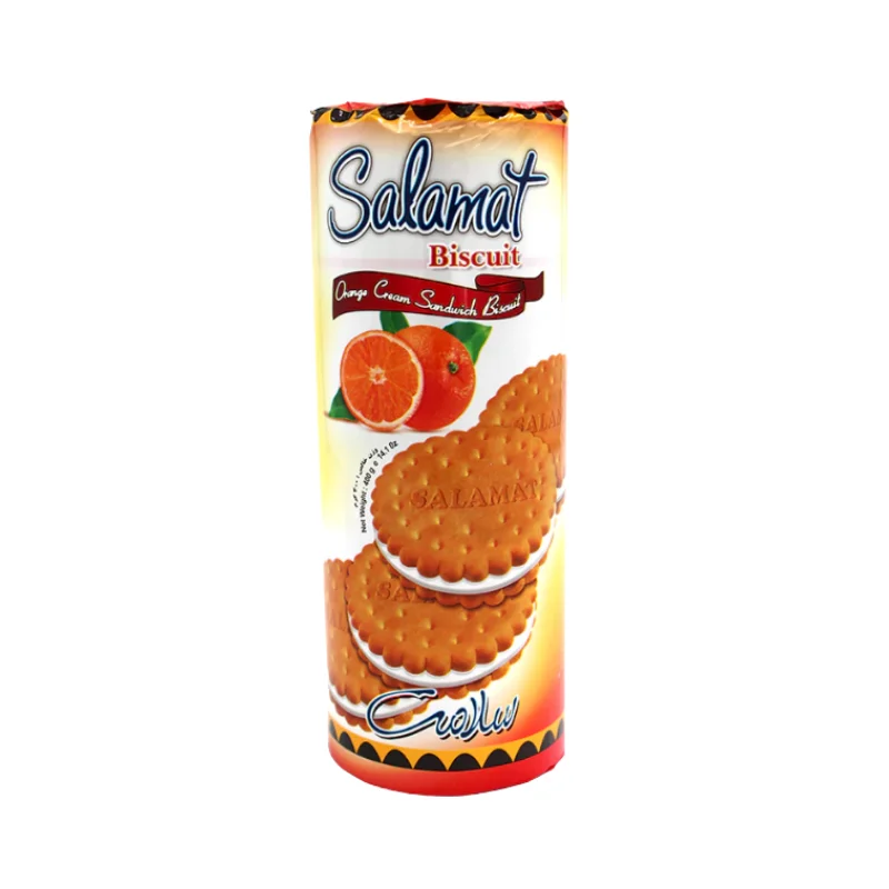 Orange cream biscuit