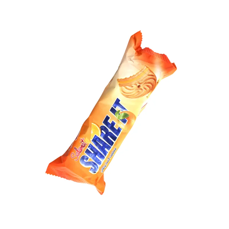 Small orange cream biscuit box