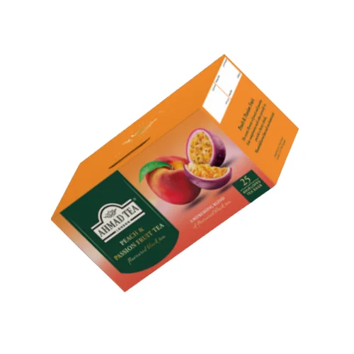 Black tea, peach and passion fruit tea bags