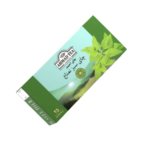 Mint green tea bag