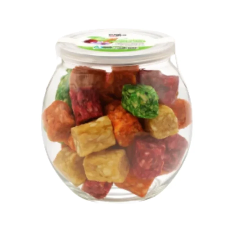 Scoop of apple cube mix
